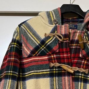 NWOT : Polo by Ralph Lauren : Tartan Plaid Wool Duffel Coat